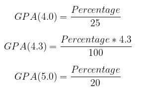 Convert Percentage to GPA